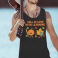 Retro Fall In Love With Learning Autumn Pumpkin Teacher Men Tank Top, gift for family, gift for coworker Retro Fall In Love With Learning Autumn Pumpkin Teacher Men Tank Top, gift for family, gift for coworker
