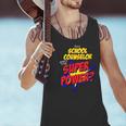 School Counselor Teacher Superhero Superpower Comic Book Men Tank Top, gift for family, gift for coworker School Counselor Teacher Superhero Superpower Comic Book Men Tank Top, gift for family, gift for coworker