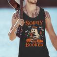 Sorry I'm Booked Ghost Reading Book Lover Teacher Halloween Men Tank Top, gift for family, gift for coworker