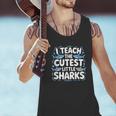 I Teach The Cutest Little Sharks Teacher School Men Tank Top, gift for family, gift for coworker