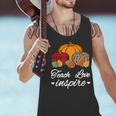Teach Love Inspire Autumn Fall Plaid Leopard Pumpkin Teacher For Men Women Kids Men Tank Top, gift for family, gift for coworker