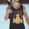 I Teach In My Pajamas Crayon Home School Teacher PJs Men Tank Top, gift for family, gift for coworker