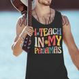 I Teach In My Pajamas Retro Groovy Teacher Humor Men Tank Top, Groovy Teacher Tank Tops, gift for family, gift for coworker