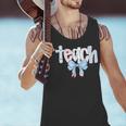 Teach Teacher Coquette Bow Pencil Back To School First Day Men Tank Top, gift for family, gift for coworker