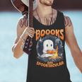 Teacher Halloween Ghost Reading Book Animal Boooks Are Men Tank Top, gift for family, gift for coworker