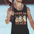 Teacher Halloween Trick Or Teach Cute Ghost Coffee Pumpkins Men Tank Top, gift for family, gift for coworker