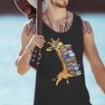 Teacher Shirt Giraffe Holding Books Bookworm Librarian Men Tank Top, gift for family, gift for coworker