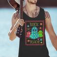 Trick Or Teach Neon Ghost Flower Teacher Spooky Halloween Men Tank Top, gift for family, gift for coworker