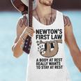 Newtons First Law Physics Jokes Science Teacher Men Tank Top, Science Teacher Tank Tops, gift for family, gift for coworker