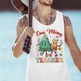 One Merry Teacher Groovy Christmas Tree Pjs Xmas Teacher Men Tank Top, Groovy Teacher Tank Tops, gift for family, gift for coworker