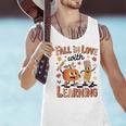 Retro Fall In Love With Learning Autumn Pumpkin Teacher Kids Men Tank Top, gift for family, gift for coworker