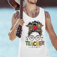 Teacher Life Messy Bun Glasses Leopard Sunflower Men Tank Top, gift for family, gift for coworker Teacher Life Messy Bun Glasses Leopard Sunflower Men Tank Top, gift for family, gift for coworker