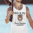 This Is My Tired Teacher Costume Skull Halloween Messy Bun Men Tank Top, gift for family, gift for coworker This Is My Tired Teacher Costume Skull Halloween Messy Bun Men Tank Top, gift for family, gift for coworker