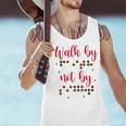 Visually Impaired Teacher Braille Bible Verse Walk By Faith Men Tank Top, gift for family, gift for coworker Visually Impaired Teacher Braille Bible Verse Walk By Faith Men Tank Top, gift for family, gift for coworker