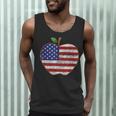 American Flag Teachers Students Apple 4th Of July Vintage Men Tank Top, novelty gifts, funny gifts