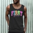 Back To School Neon Checkered First Grade Colorful Teacher Men Tank Top, novelty gifts, funny gifts