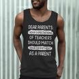 Dear Parents Your Expectations Of Teachers Should Match Men Women Men Tank Top, novelty gifts, funny gifts
