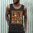 Fall In Love With Music Groovy Thanksgiving Music Teacher Men Women Girls Kids Men Tank Top, novelty gifts, funny gifts