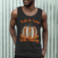Fall In Love With Reading Pumpkin Autumn Librarians Teacher Men Tank Top, novelty gifts, funny gifts