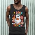 Groovy Halloween Trick Or Teach Retro Floral Ghost Teacher For Men Women Kids Men Tank Top, novelty gifts, funny gifts Groovy Halloween Trick Or Teach Retro Floral Ghost Teacher For Men Women Kids Men Tank Top, novelty gifts, funny gifts