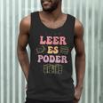 Leer Es Poder Groovy Spanish Teacher Bilingual Maestra Men Women Men Tank Top, novelty gifts, funny gifts