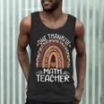 One Thankful Math Teacher Leopard Rainbow Thanksgiving Men Tank Top, novelty gifts, funny gifts