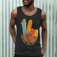 One Thankful Teacher Thanksgiving Turkey Peace Hand Sign Men Tank Top, novelty gifts, funny gifts