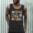 Peace Love Books Bookworm Librarian Reading Teacher Groovy Men Tank Top, novelty gifts, funny gifts Peace Love Books Bookworm Librarian Reading Teacher Groovy Men Tank Top, novelty gifts, funny gifts