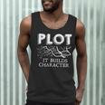 Plot It Builds Character Book Reading Teacher Men Tank Top, novelty gifts, funny gifts