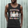 Preschool Boo Crew Groovy Halloween Floral Ghost Teacher Men Women Kids Men Tank Top, novelty gifts, funny gifts