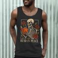 Read In Peace Skeleton Reading Book Halloween Teacher Men Tank Top, novelty gifts, funny gifts Read In Peace Skeleton Reading Book Halloween Teacher Men Tank Top, novelty gifts, funny gifts