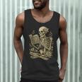 Skeleton Book Floral Skull Halloween Teacher Costume Men Tank Top, novelty gifts, funny gifts