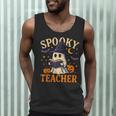 Spooky Teacher Halloween Cute Ghost Pumpkin Reading Women Men Tank Top, novelty gifts, funny gifts