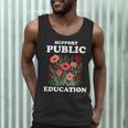 Support Public Education Cute Floral Teacher Red For Ed Men Tank Top, novelty gifts, funny gifts