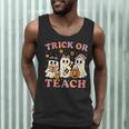 Teacher Halloween Trick Or Teach Cute Ghost Coffee Pumpkins Men Tank Top, novelty gifts, funny gifts