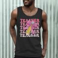 Teacher Pencil Back To School Groovy Pink Teacher First Day Men Tank Top, novelty gifts, funny gifts