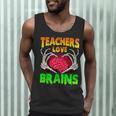 Teacher Teachers Love Brains Skeleton Hand Heart Halloween Men Tank Top, novelty gifts, funny gifts