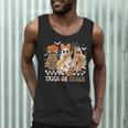 Trick Or Teach Groovy Teacher Halloween Floral Ghost Men Tank Top, novelty gifts, funny gifts