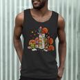 Turkey Reading Books Fall Thanksgiving Teacher Librarian Men Tank Top, novelty gifts, funny gifts