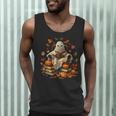 Vintage Ghost Book Reading Pumpkin Gothic Halloween Teachers Men Women Kids Men Tank Top, novelty gifts, funny gifts