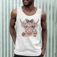 Cute Floral Highland Cow Back To School For Women Teacher Men Tank Top, novelty gifts, funny gifts