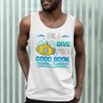 Librarian Teacher Dive Into A Good Book Reading Premium Tri-Blend Men Tank Top, novelty gifts, funny gifts