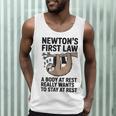 Newtons First Law Physics Jokes Science Teacher Men Tank Top, novelty gifts, funny gifts