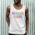 READING ROCKS English Teacher ELA ABCD Read Star Kinder Men Tank Top, novelty gifts, funny gifts READING ROCKS English Teacher ELA ABCD Read Star Kinder Men Tank Top, novelty gifts, funny gifts