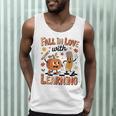 Retro Fall In Love With Learning Autumn Pumpkin Teacher Kids Men Tank Top, novelty gifts, funny gifts