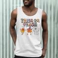 Trick Or Teach Candy Corn Pumpkin Ghost Teacher Men Tank Top, novelty gifts, funny gifts