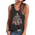 Christmas Library Tree Love Reading Books Nerd Teacher Flowy Tank, trending gift