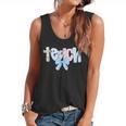 Coquette Bow Teach Teacher Happy First Day Back To School Flowy Tank, trending gift