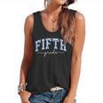 Fifth Grade Coquette Toile Blue Bow Floral Women Teacher Flowy Tank, trending gift