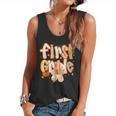 First Grade Fall Floral Coquette Bow Teachers Students Flowy Tank, trending gift